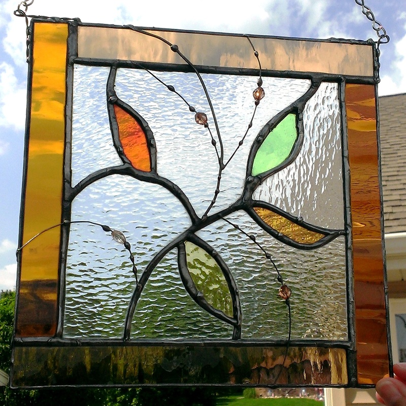 colored textured glass panels